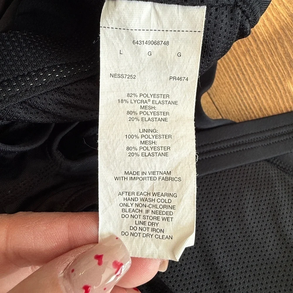 Nike HydraStrong Solid Poly Racer Back One Piece Swimsuit Black 45039
